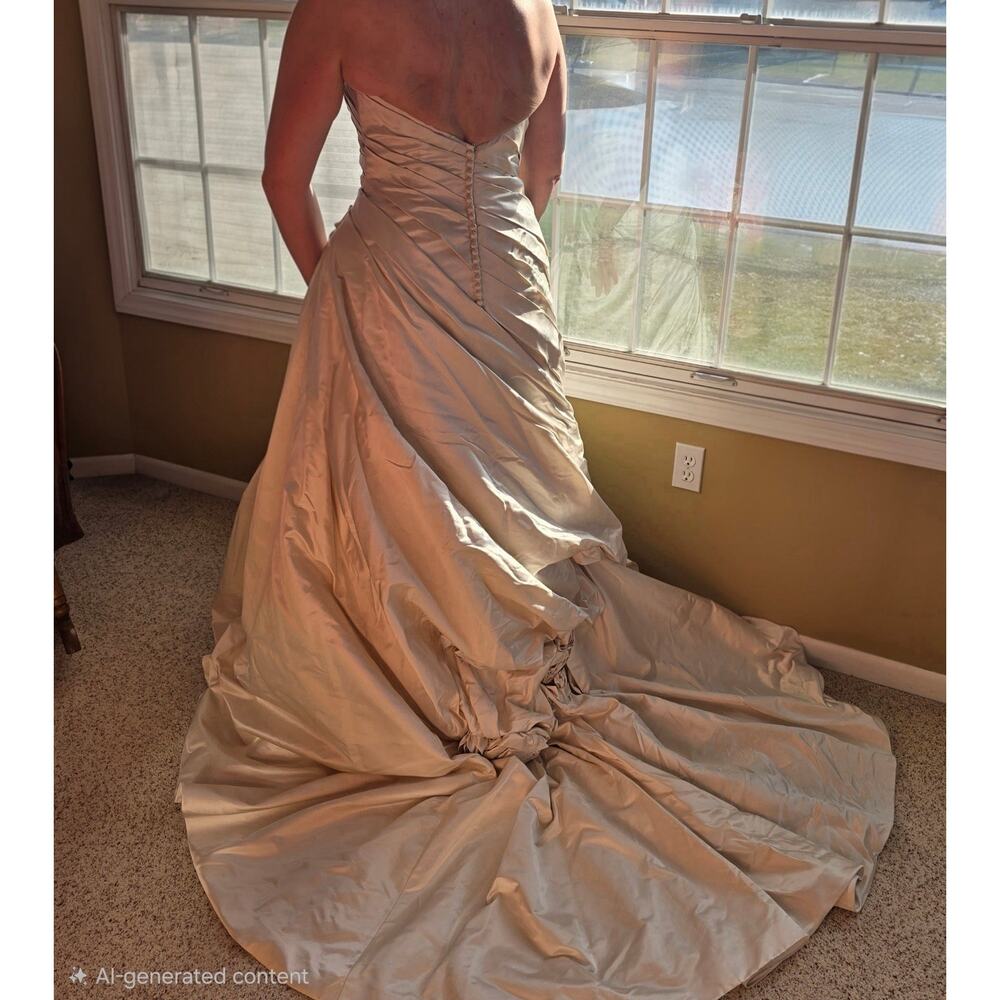 Casablanca Couture Bridal Dress Style B041 Amare Size 12 Champagne 100% silk - Picture 7 of 11